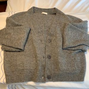 Grey sweater with matching bra top